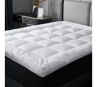 Ezysleep 4 Inch Thick Super Soft Hypoallergenic Mattress Topper - King - White - Microfibre