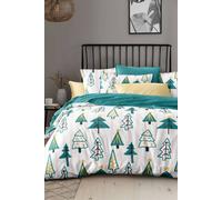 Ezysleep Christmas Tree Printed Duvet Set In Green Green Double