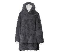 Ezysleep Faux Fur Oversized Luxury Soft Hoodie In Grey Grey One Size