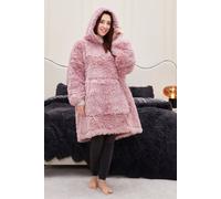 Ezysleep Faux Fur Oversized Luxury Soft Hoodie In Pink Pink One Size