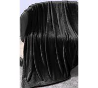 Ezysleep Large Faux Mink Super Soft Throw In Black Black