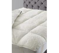 Ezysleep Sherpa Fleece Reversible Mattress Enhancer Topper in White | Size: King Ezysleep White King