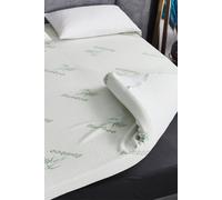 Ezysleep Super Soft Bamboo Bounce Back Foam Mattress Topper - 10cm in White | Size: Double Ezysleep White Double