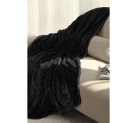 Ezysleep Super Soft Cosy Heated Fleece Throw Blanket With Adjustable Control In Black Black