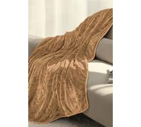 Ezysleep Super Soft Cosy Heated Fleece Throw Blanket With Adjustable Control In Natural Natural
