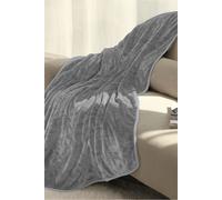 Ezysleep Super Soft Cosy Heated Fleece Throw Blanket With Adjustable Control in Silver Ezysleep Silver