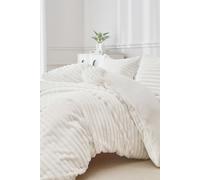 Ezysleep Super Soft Luxury Faux Fur Stripe Duvet in Cream | Size: Single Ezysleep Cream Single