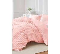 Ezysleep Super Soft Luxury Faux Fur Stripe Duvet In Pink Pink Single