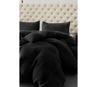 Ezysleep Winter Warm Soft Teddy Fleece Duvet Set in Black | Size: Single Ezysleep Black Single