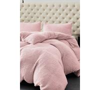 Ezysleep Winter Warm Soft Teddy Fleece Duvet Set in Pink | Size: Double Ezysleep Pink Double