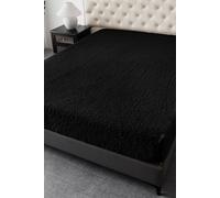 Ezysleep Winter Warm Soft Teddy Fleece Fitted Sheet in Black | Size: Single Ezysleep Black Single