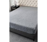 Ezysleep Winter Warm Soft Teddy Fleece Fitted Sheet In Silver Silver Single