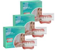 EzySmile Silicone Veneers, Soft Denture Reline Kit for Men and Women, Reusable & Adjustable Dental Cosmetic Solution (3pcs)
