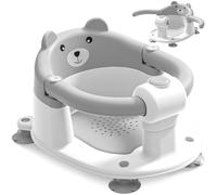 EzyWay Baby Bath Seat for Babies 6 Months & Up, Toddler Bath Seats for Babies Sitting Up, Non-Slip Infant Bath Tub Chair with 4 Suction Cups & Soft Cushion for Shower (Grey)