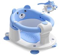 EzyWay Baby Bath Seat for Babies 6 Months & Up, Toddler Bath Seats for Babies Sitting Up, Non-Slip Infant Bath Tub Chair with 4 Suction Cups & Soft Cushion for Shower (Blue)