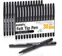 Ezzgol Black Felt Tip Pens, 30 Pack, 0.7mm Premium Medium Fine Point, Felt Tip Markers For Writing, Journal, Planner Coloring, Note Taking, Drawing, Art, School
