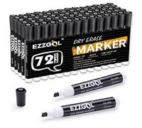 Ezzgol Dry Erase Markers Bulk, 72 Pack Black Low Odor Whiteboard Markers, Chisel Tip Dry Erase Markers Perfect for Writing on Dry Erase Whiteboard Mirror Glass for School, Office or Home