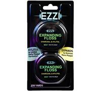 EZZI Woven Expanding Dental Floss | Naturally Waxed & Textured w/Charcoal & Xylitol to Optimally Clean Gums | Mint | Thick & 109 Yards