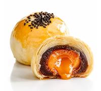 Ezzlorian Lava Yolk Pastry, 60g Single Pack, Chinese Traditional Mooncake with Salted Duck Egg, Red Bean Paste & Molten Center, Crispy Butter Crust, No Preservatives