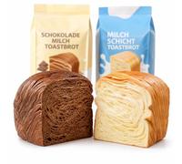 Ezzlorian Milk Layered Toast Bread, 75g Single Pack - Soft Fluffy Mille-Feuille Bread with 18% Milk Content, No Water Added, Premium Ingredients, Ready-to-Eat Breakfast Snack