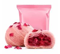 Ezzlorian Yunnan Rose Flower Cakes, 3 x 30g Traditional Chinese Floral Pastry with Real Edible Rose Petal Filling, Flaky Crust Snack Ideal for Afternoon Tea Dessert
