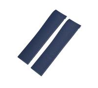 EZZON 19mm 20mm 21mm Rubber Silicone Watch Strap Black Blue Watchband，For Longines Master Conquest HydroConquest L3 Series Watch Replacement Strap(Blue,19mm)