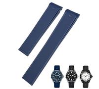 EZZON 20mm 22mm Rubber Silicone Watch Strap Fit for Tag Heuer CARRERA AQUARACER 300 WAY201A WAY211C Watch Accessories(Blue Without Buckle,20mm)