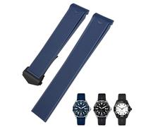 EZZON 20mm 22mm Rubber Silicone Watch Strap Fit for Tag Heuer CARRERA AQUARACER 300 WAY201A WAY211C Watch Accessories(Blue Black Buckle,20mm)