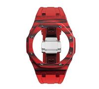 EZZON Conversion Kit, Carbon Fiber Bezel Case for GA2100 GA2110 Metal Strap Watch GA2100 Luxury Conversion Kit Rubber Strap(M)