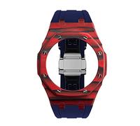 EZZON For GA2100 Luxury Modification Kit, Carbon Fiber Fashion Case Bezel+Premium Rubber Watch Strap(L)