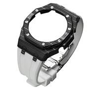 EZZON For GA2100 Luxury Modification Kit, Carbon Fiber Fashion Case Bezel+Premium Rubber Watch Strap(V)