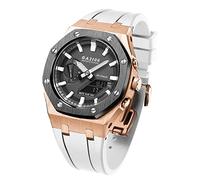 EZZON For GA2100SU-1A Metal Watch Case Silicone Watchband 316 Stainless Steel Modified Accessories MOD Kit(ROSE GOLD 25)