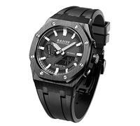 EZZON For GA2100SU-1A Metal Watch Case Silicone Watchband 316 Stainless Steel Modified Accessories MOD Kit(Black 12)