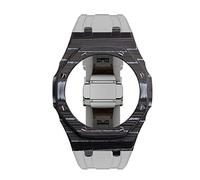 EZZON GA2100 Carbon Fiber Case+Rubber Strap Replacement Kit, Strap Bezel Accessories, Compatible with Men's GA2100/GA2110 Upgrade(P)