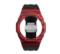 EZZON GA2100 Carbon Fiber Case+Rubber Strap Replacement Kit, Strap Bezel Accessories, Compatible with Men's GA2100/GA2110 Upgrade(G)