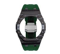 EZZON GA2100 Carbon Fiber Case+Rubber Strap Replacement Kit, Strap Bezel Accessories, Compatible with Men's GA2100/GA2110 Upgrade(Q)