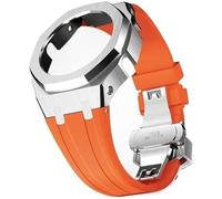 EZZON Metal Case Rubber Watch Band Modification Kit，For GA2100/GA2110 Strap Replacement Stainless Steel Strap Bezel Frame Accessories with Bottom Cover(Rubber-SOS)