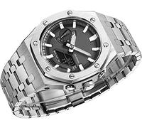 EZZON Mod Kit 5th Stainless Steel Watch Band Case For Ga2100/2110, Metal Watch Band Bezel Replacement Accessories(E,Gm2100)