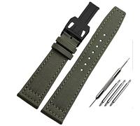 EZZON Nylon Watch Band for IWC Portuguese Pilot Series 20mm 21mm 22mm Wristwatches Band Canvas Bracelet Black Blue Green Watch Strap (Color : B-ArmyGreen-Black, Size : 20mm)
