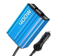 EZZON Power Inverters 400W 12V DC to 110V AC Converter for Vehicles 2 USB Ports Car Charger Adapter with a Cigarette Lighter Ports Plug Outlet, Power Inversor(NBQ-400-Blue)