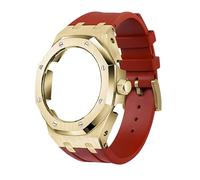 EZZON The fourth generation full metal bezel+fluorine rubber strap, suitable for GA2100/GA-2110 Replacement Parts for Men/Women GA2100/GA-2110 Retrofit Upgrade(Gold 3)