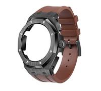 EZZON The fourth generation full metal bezel+fluorine rubber strap, suitable for GA2100/GA-2110 Replacement Parts for Men/Women GA2100/GA-2110 Retrofit Upgrade(Black 6)