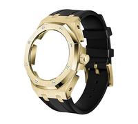EZZON The fourth generation full metal bezel+fluorine rubber strap, suitable for GA2100/GA-2110 Replacement Parts for Men/Women GA2100/GA-2110 Retrofit Upgrade(Gold 2)