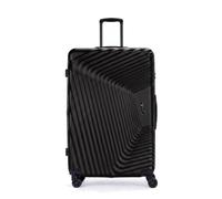 EZZYROL ABS Hard Shell Cabin Suitcase 20 Inch Lightweight 4-Wheel Spinner Carry-On Hand Luggage with TSA007 Travel Sentry Lock, Scratch-Resistant Hardside Travel Trolley Case - Black