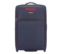 EZZYROL Cabin Suitcase 55x40x20cm Including Wheels, 20 Inch Ryanair Priority Hand Luggage, Lightweight 2.3kg Expandable Soft Shell Rolling Trolley Carry On Bag, 35L, Combination Lock, Navy