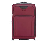 EZZYROL Cabin Suitcase 55x40x20cm Including Wheels, 20 Inch Ryanair Priority Hand Luggage, Lightweight 2.3kg Expandable Soft Shell Rolling Trolley Carry On Bag, 35L, Combination Lock, Wine