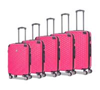 EZZYROL XXL Suitcase 32 Inch Hard Shell Expandable, 156L Extra Large Hold Luggage, Honeycomb ABS, 3-Dial Combination Lock, 8 Wheel Detachable Spinner, 87x57x36cm, Pink