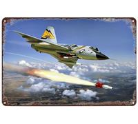 F-106 Delta Dart Air Force Fighter Metal Poster Airplane Tin Sign Wall Art Decor Plaque for Home Bar Club Living Room Garage Fans Veterans Gift 8x12 inch