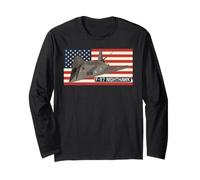 F-117 Nighthawk Stealth Aircraft American Flag Aviation Long Sleeve T-Shirt