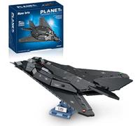 F-117A Nighthawk Fighter Jet Building Block Set for Adults - 20 Inch Planet Military Airplane Air-Force with Display Stand, Compatible with Lego, 1375 Pcs